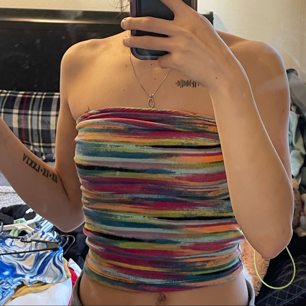 Multicolored Tube Top.